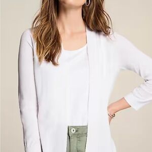 J. Jill White 3/4 Sleeve Relaxed open cardigan, XL Petite